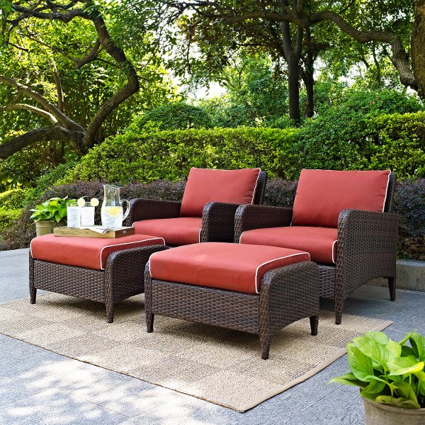 Patio Furniture Outdoor Page 2 Rc Willey Ko70033br Sangria 4 Piece Wicker Outdoor Patio Furniture Set Kiawah