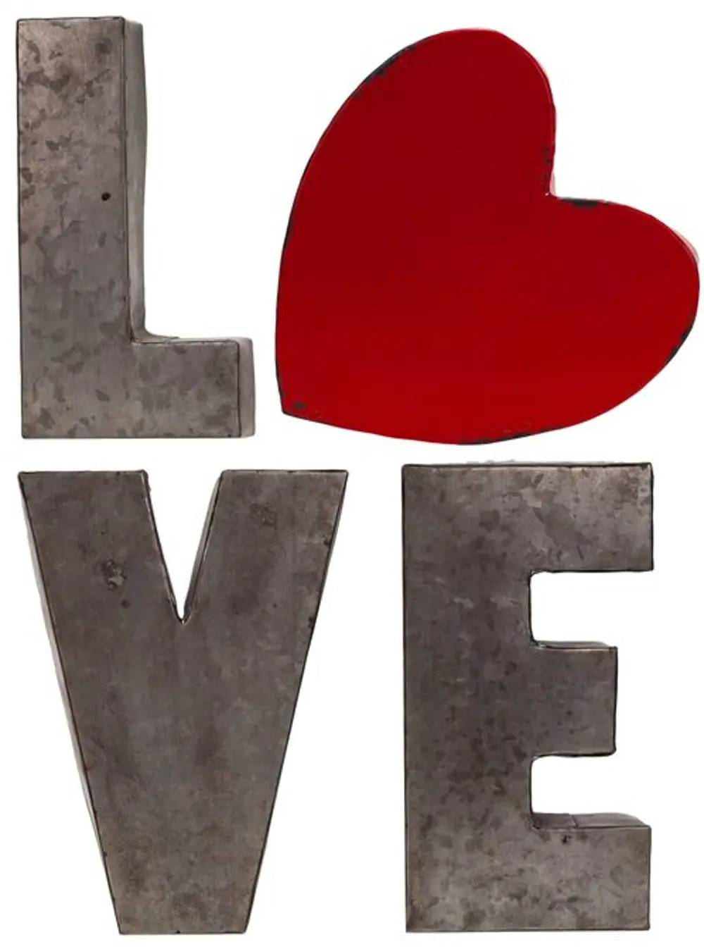 Metal Love Word Wall Decor with Heart-1