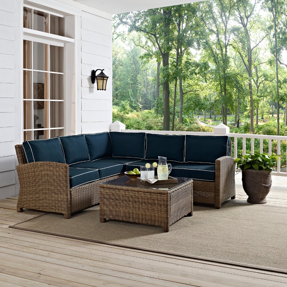 Bradenton Navy and Brown 4 pc Patio Set