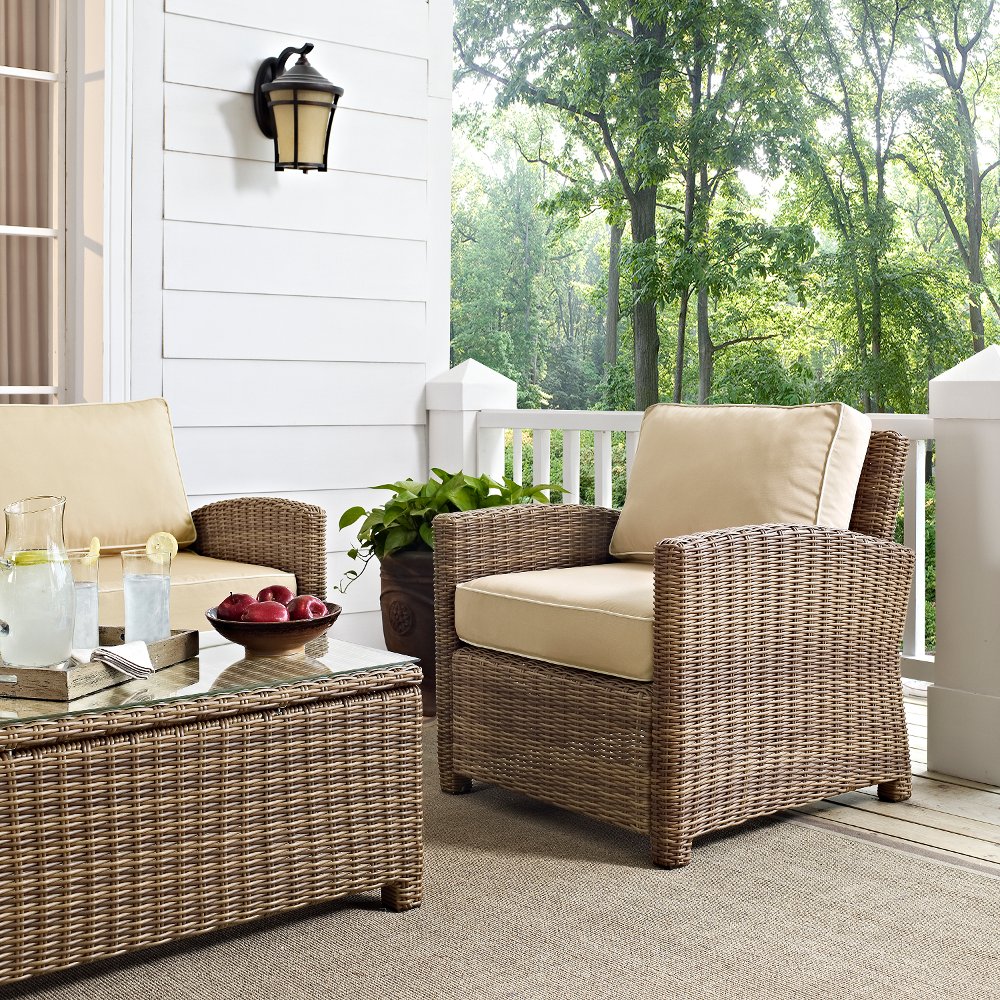 Bradenton Sand and Wicker Patio Armchair