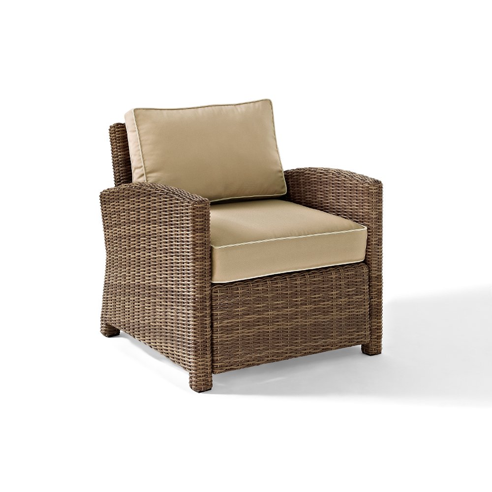 Bradenton Tan and Wicker Patio Armchair