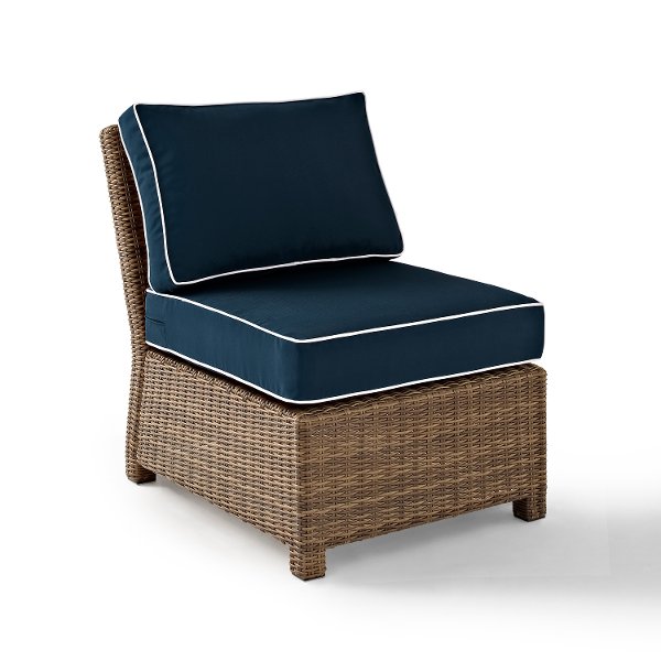 Patio Furniture Outdoor Table Searching Crosley Ko70017wb Nv Navy Brown Wicker Patio Sectional Center Chair Bradenton