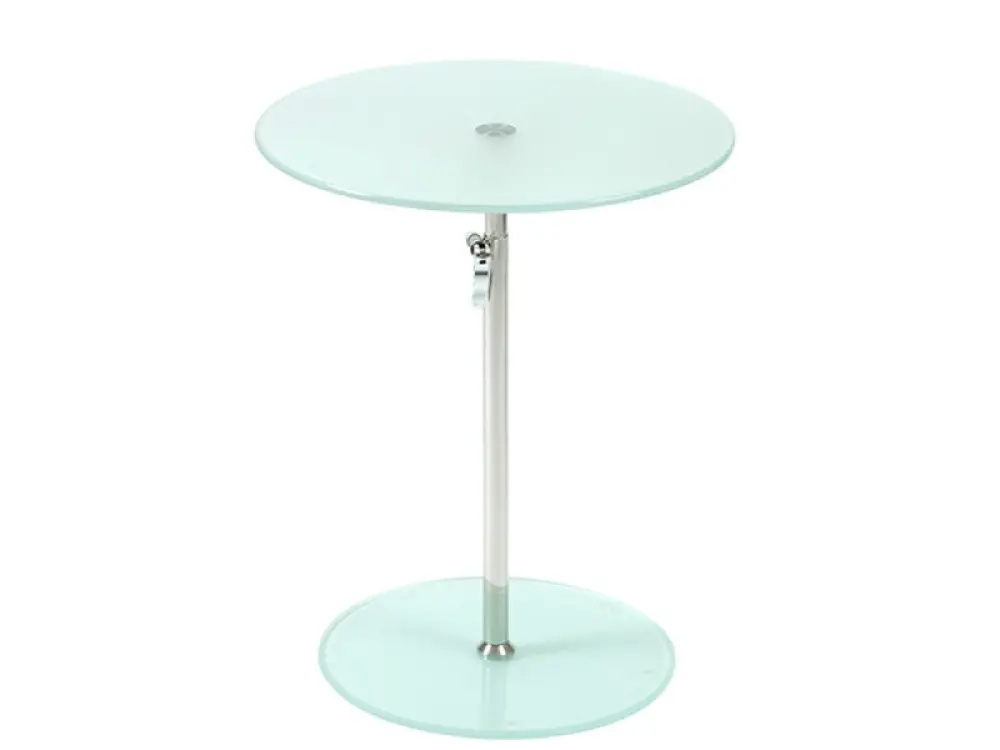 Frosted Glass/Stainless Steel Adjustable Side Table - Radinka -1