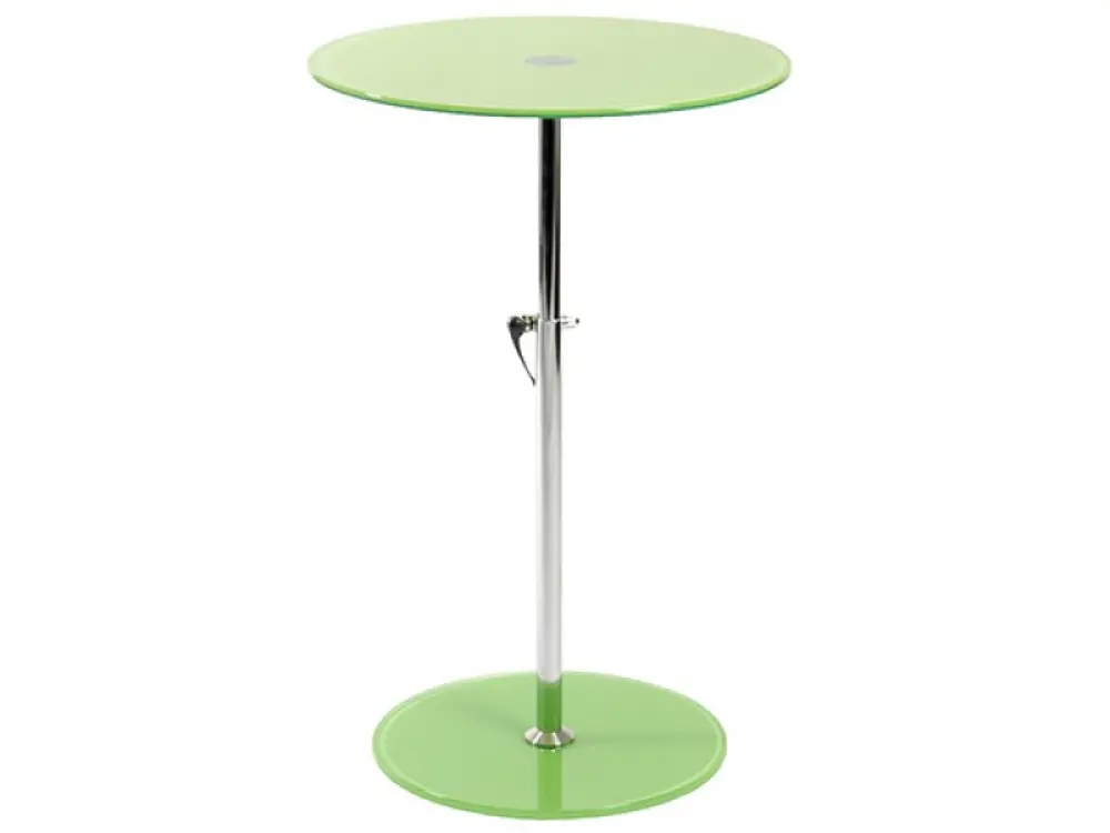 Green Glass/Stainless Steel Adjustable Side Table - Radinka -1