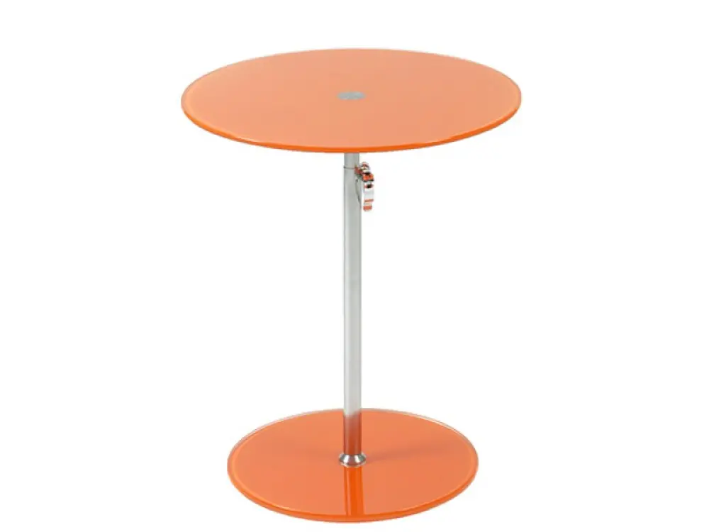 Orange Glass/Stainless Steel Adjustable Side Table - Radinka-1