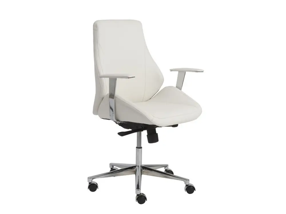 White Low-Back Office Chair - Bergen -1