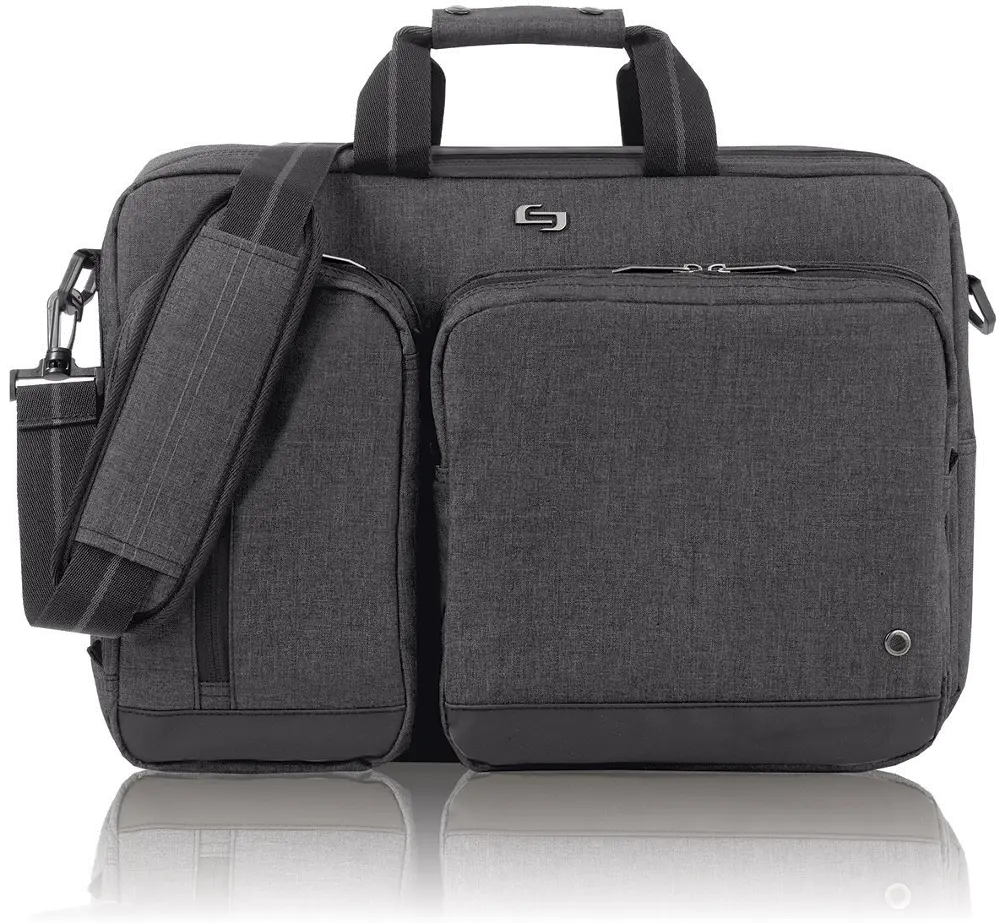 UBN310-10 SOLO 15.6 Inch Laptop Hybrid Briefcase Backpack - Gray -1