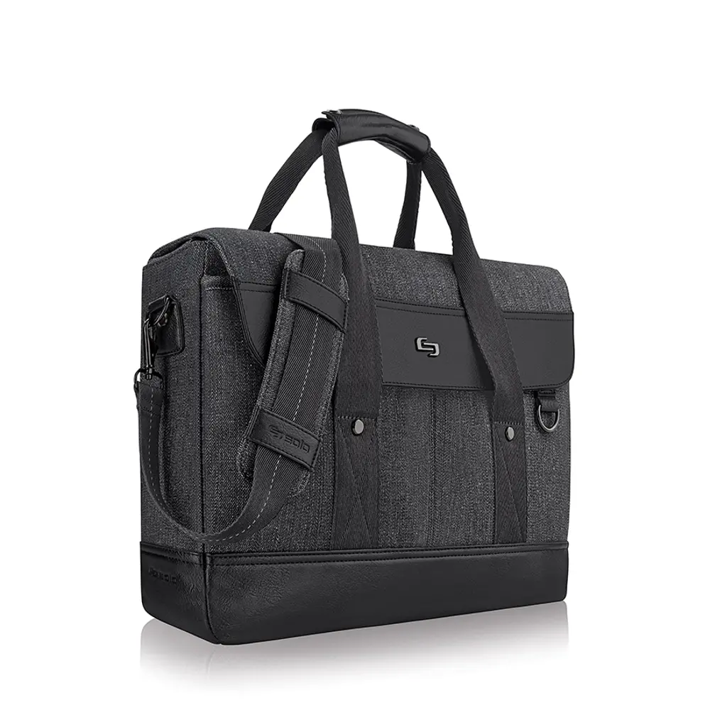 EXE-136-4/BLACK Bradford 15.6 Inch Black Briefcase Messenger Bag-1