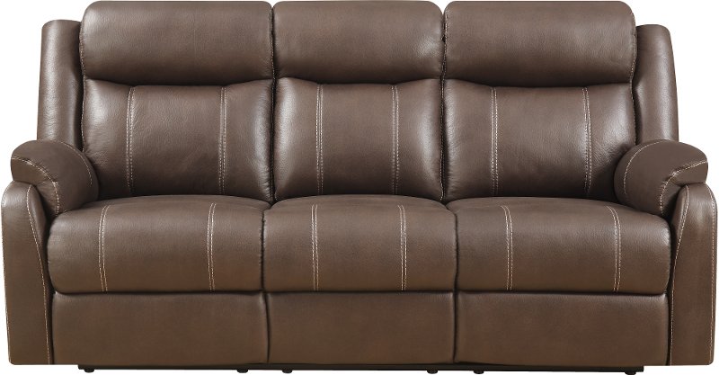 Valor Chocolate Brown Dual Reclining Sofa - Domino