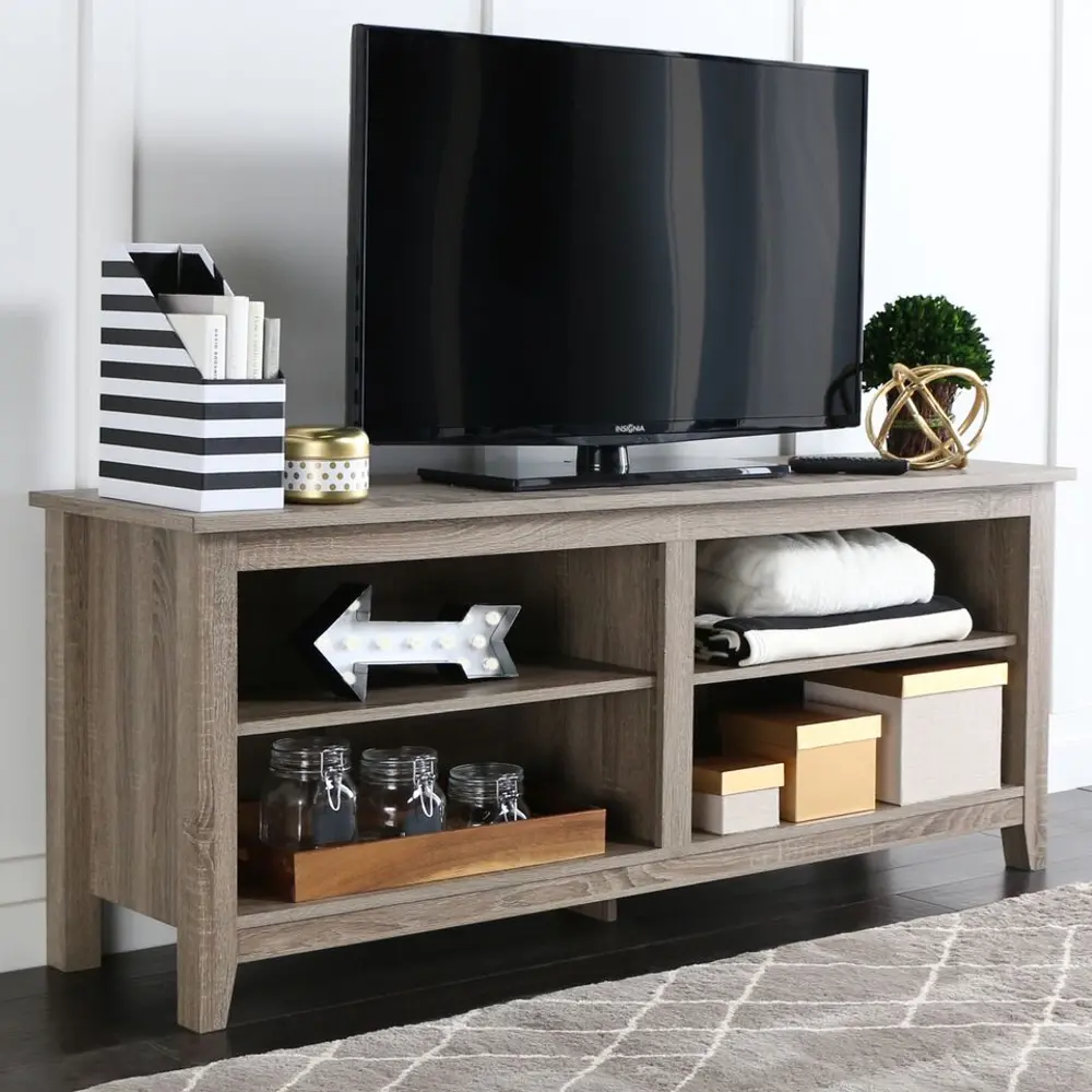 W58CSPAG Driftwood Contemporary TV Stand-1