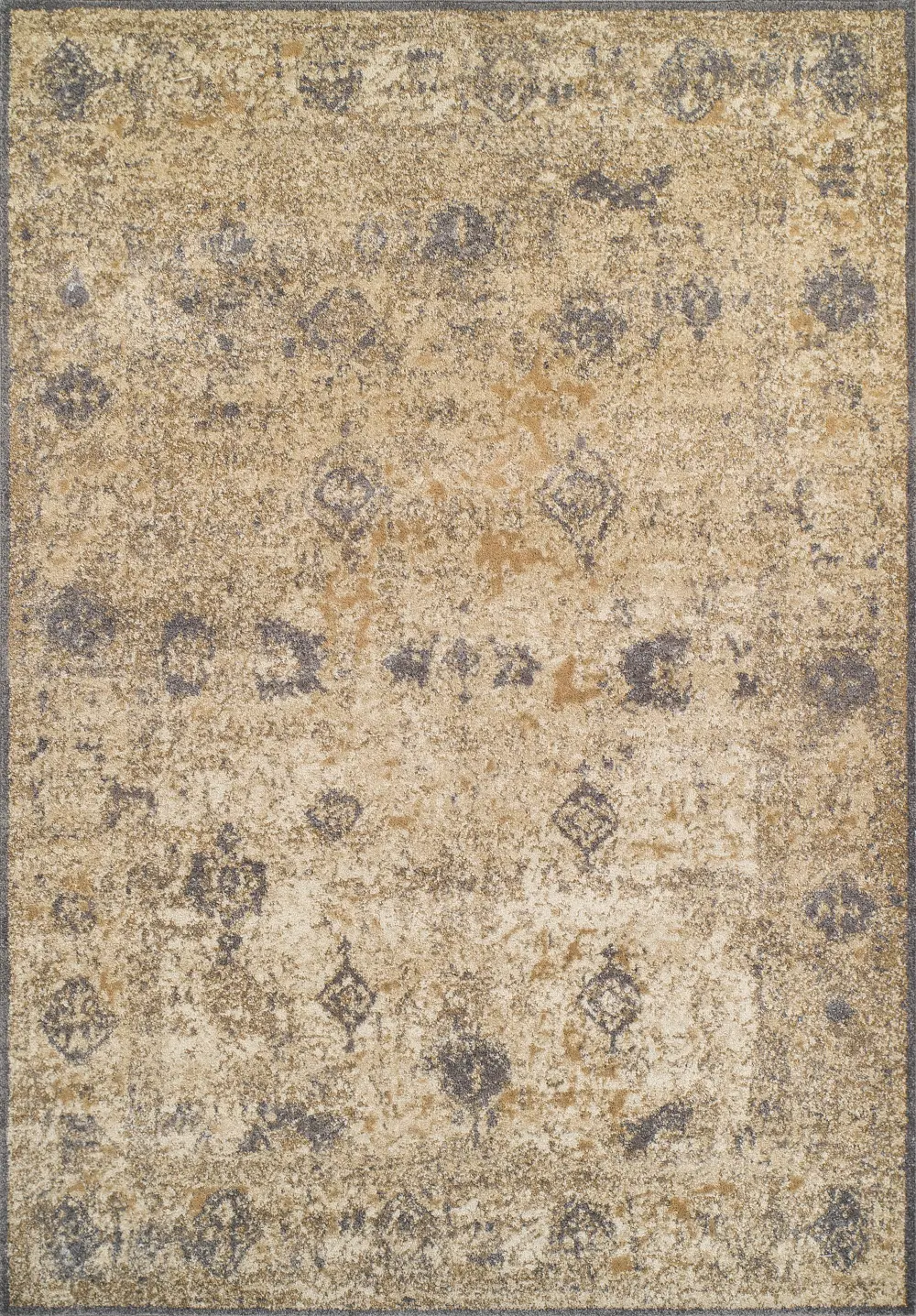 AQ1GR3X5 3 x 5 Small Ivory and Gray Area Rug - Antiquity-1