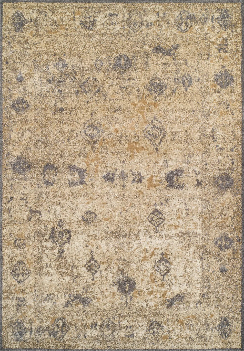 AQ1GR5X8/GREYRUG Antiquity 5 x 8 Ivory and Gray Area Rug-1