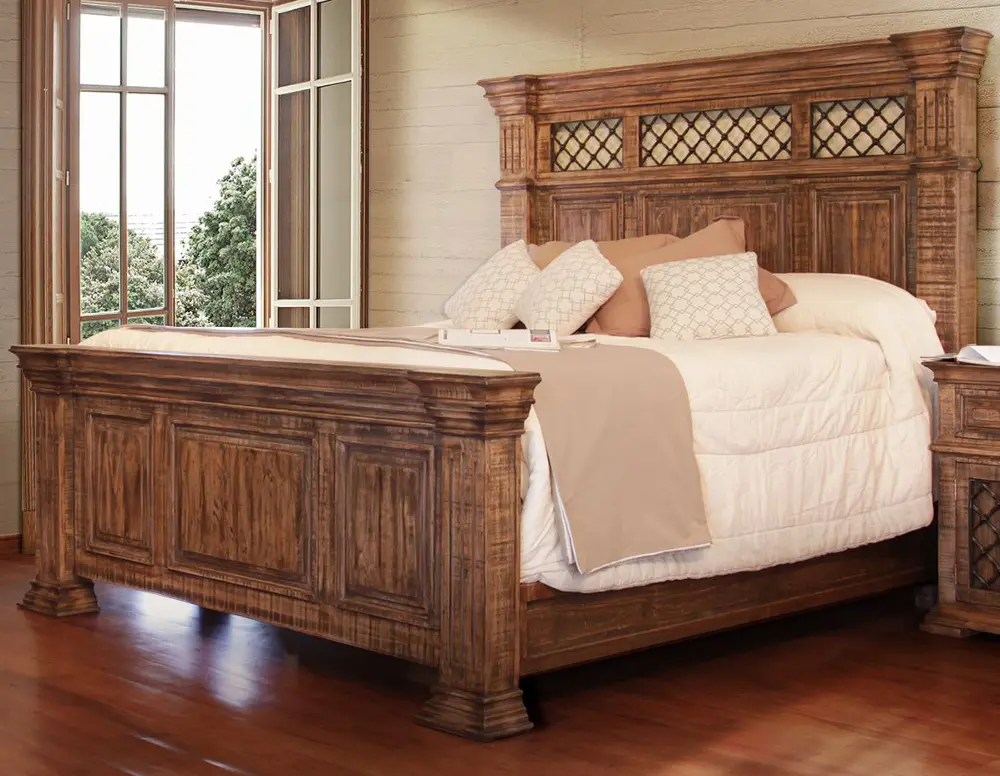 Imperial Pine Queen Panel Bed-1