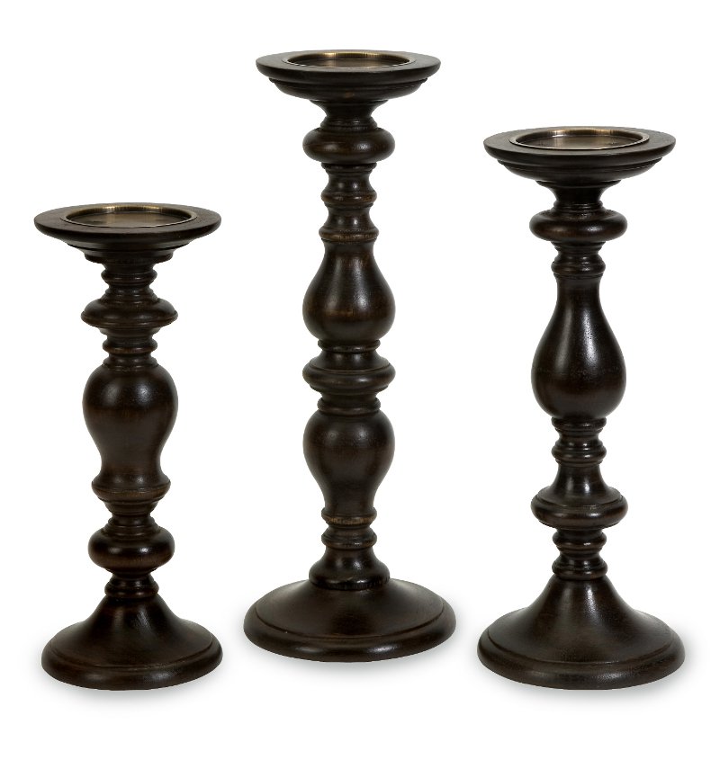 14 Inch Black Pillar Candle Holder Rc Willey Furniture
