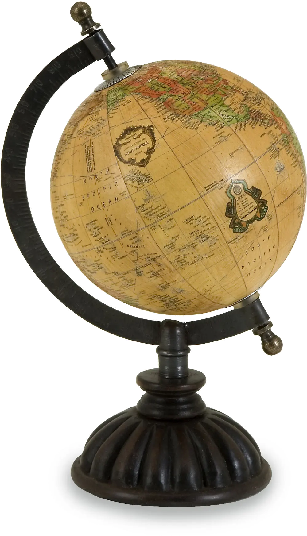 Wood, Iron and Brass Colony Table Top Globe-1