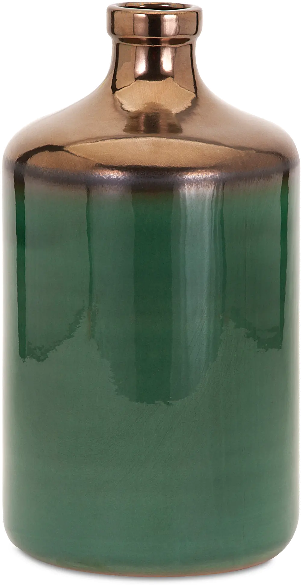 14 Inch Green and Bronze Vase-1