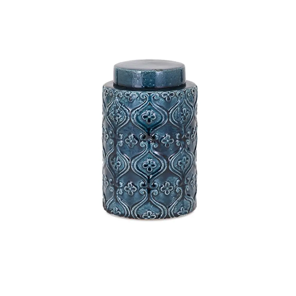 9 Inch Blue Iris Canister-1
