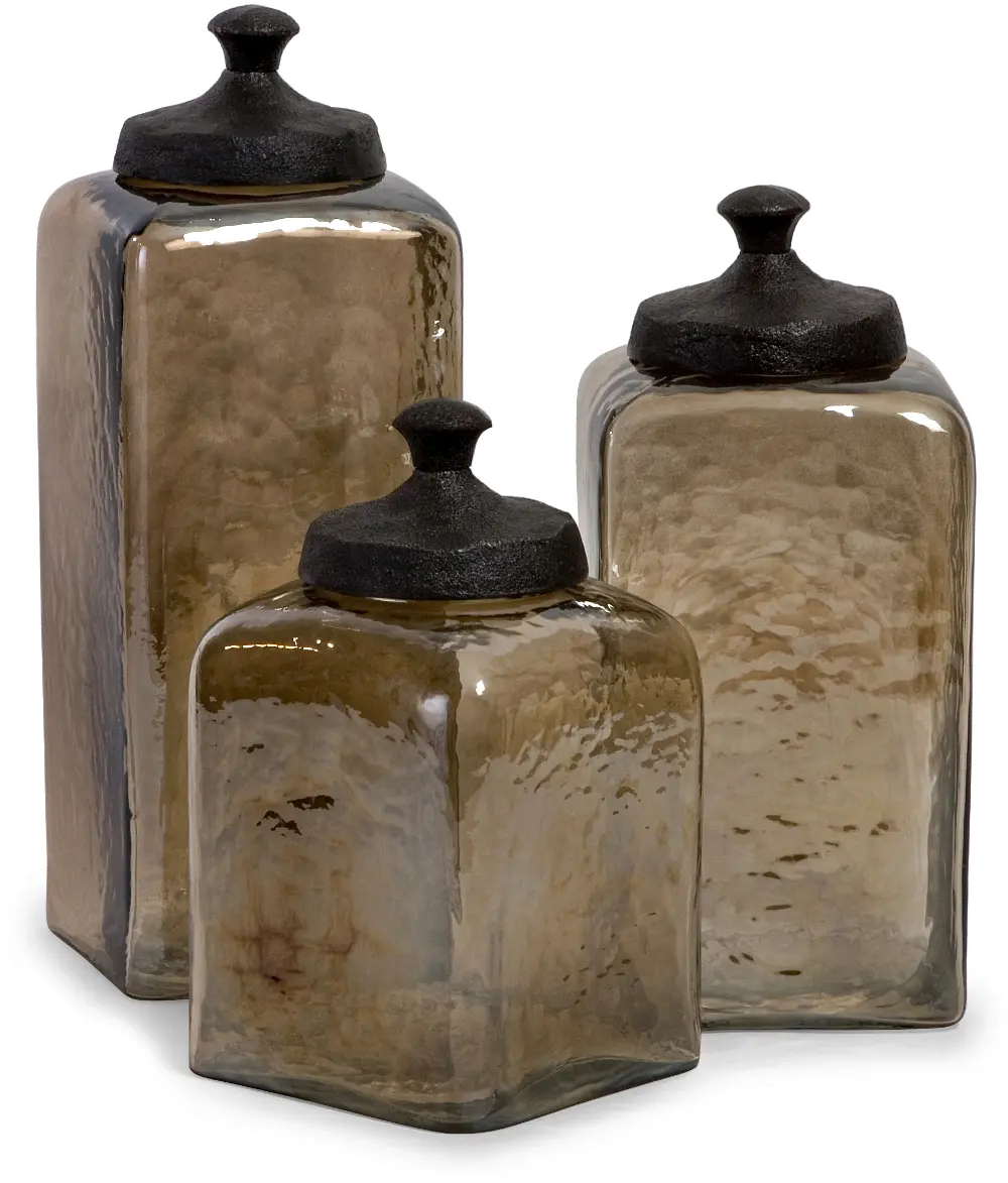 8 Inch Square Brown Canister-1