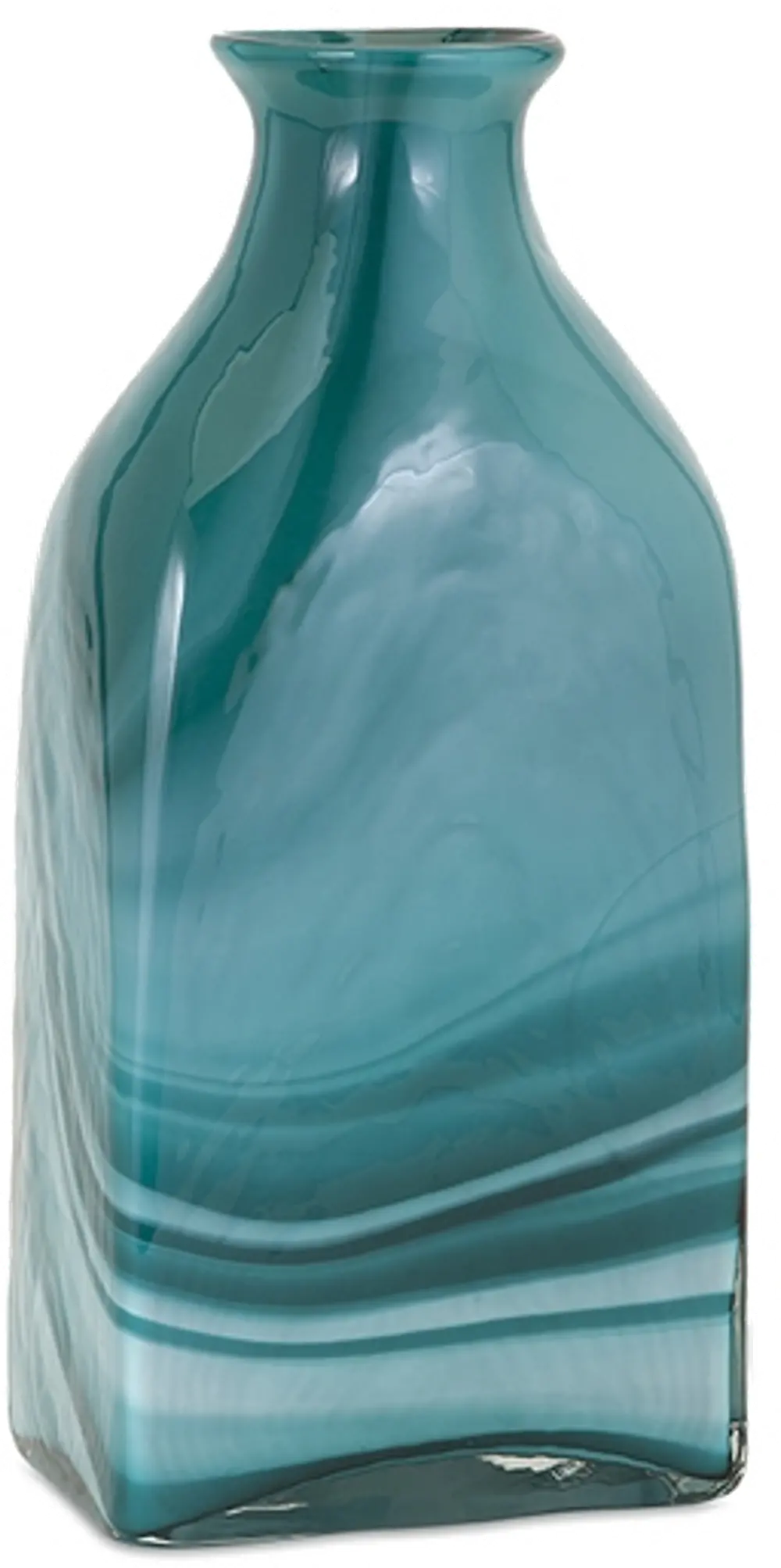 14 Inch Turquoise Glass Vase-1