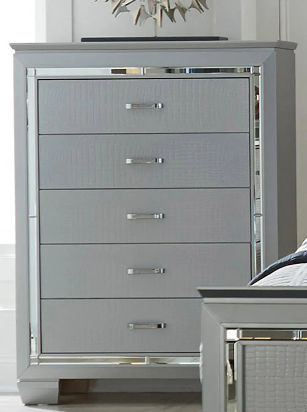 Allura Silver and Gray Chest of Drawers-1