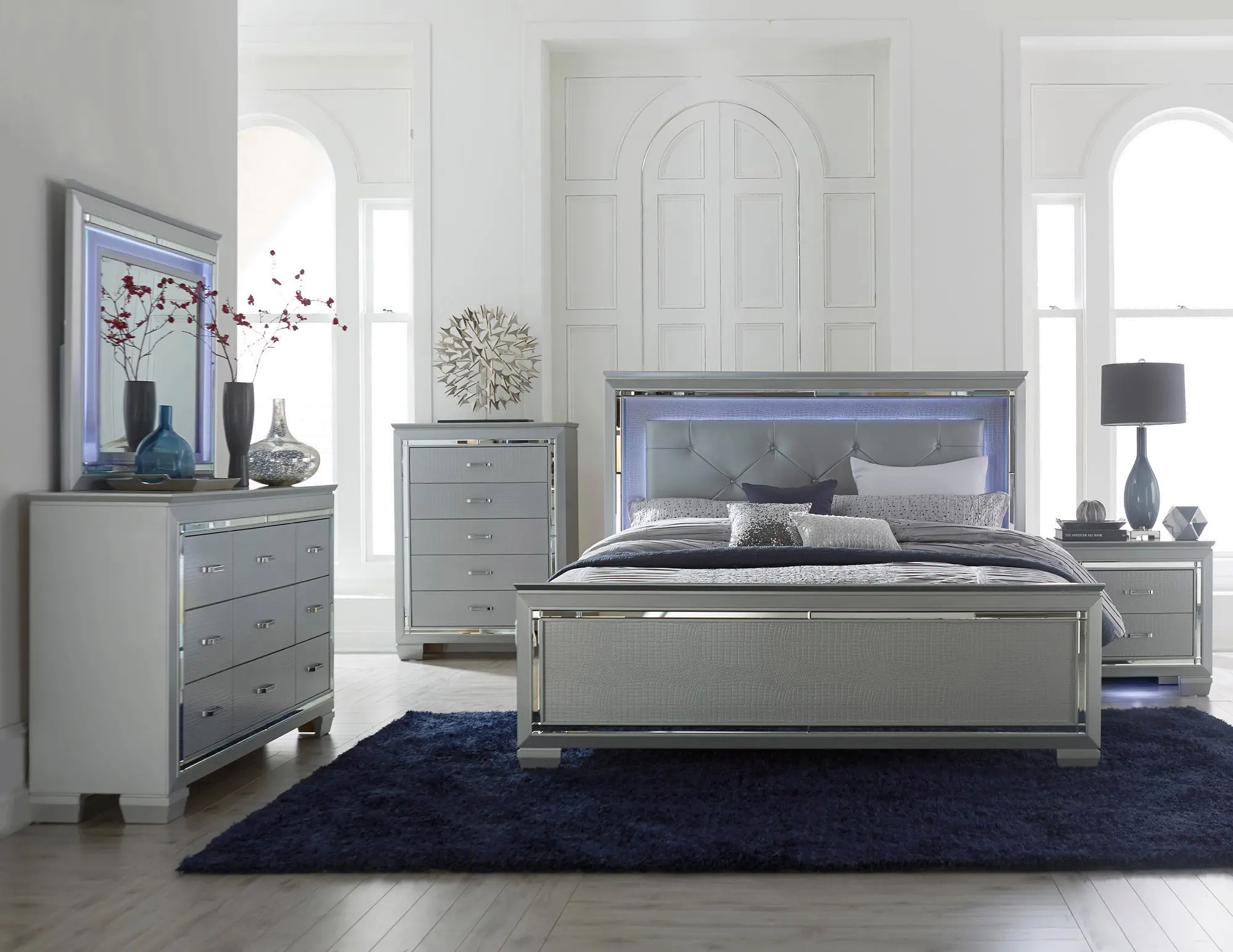 Allura Gray 4 Piece King Bedroom Set