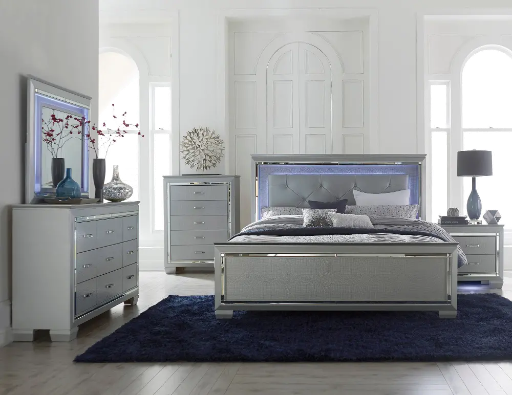 Allura Gray 4 Piece King Bedroom Set-1