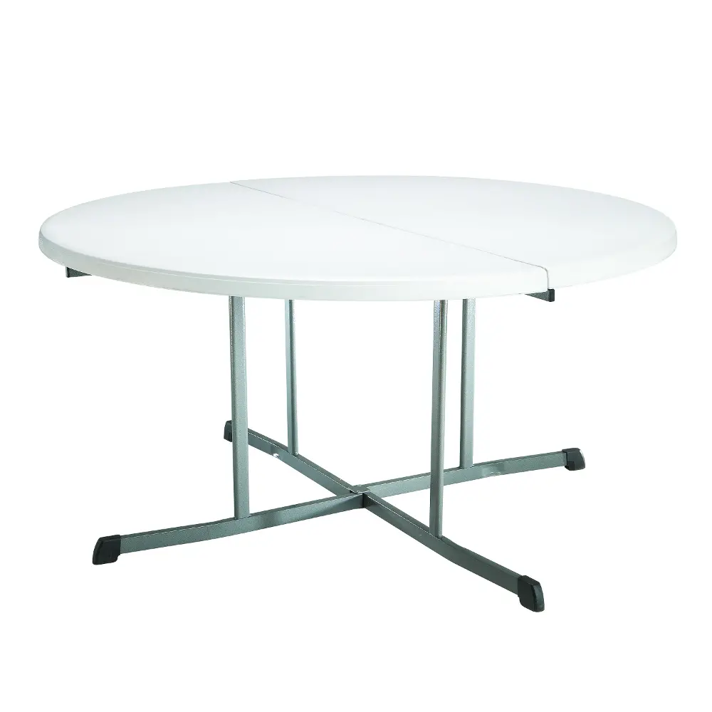 80326 Lifetime 5 Foot Fold in Half Round Table White-1