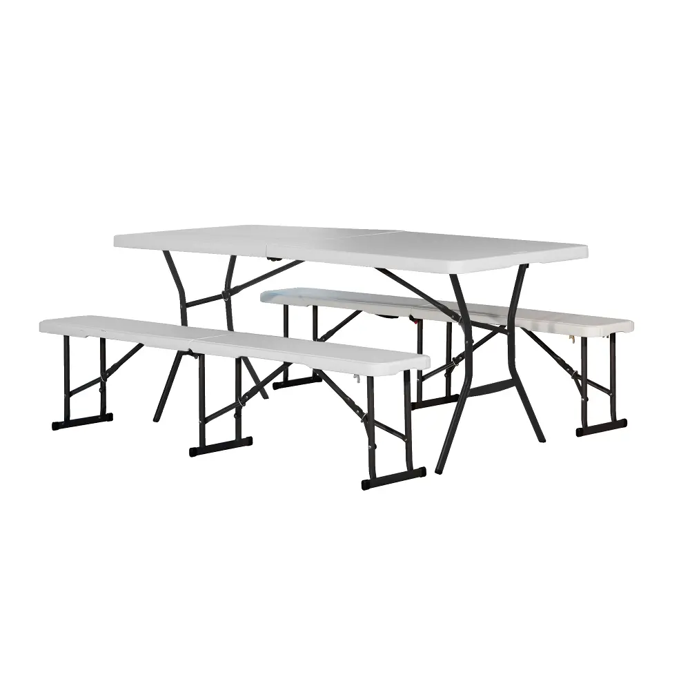 80348 Lifetime 6 Foot Fold-in-Half Recreation Table Set White-1