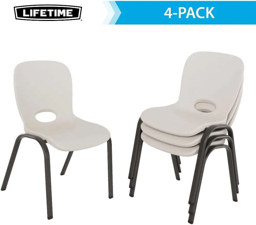 80383 Lifetime Kids Almond Chairs - 4 Pack-1