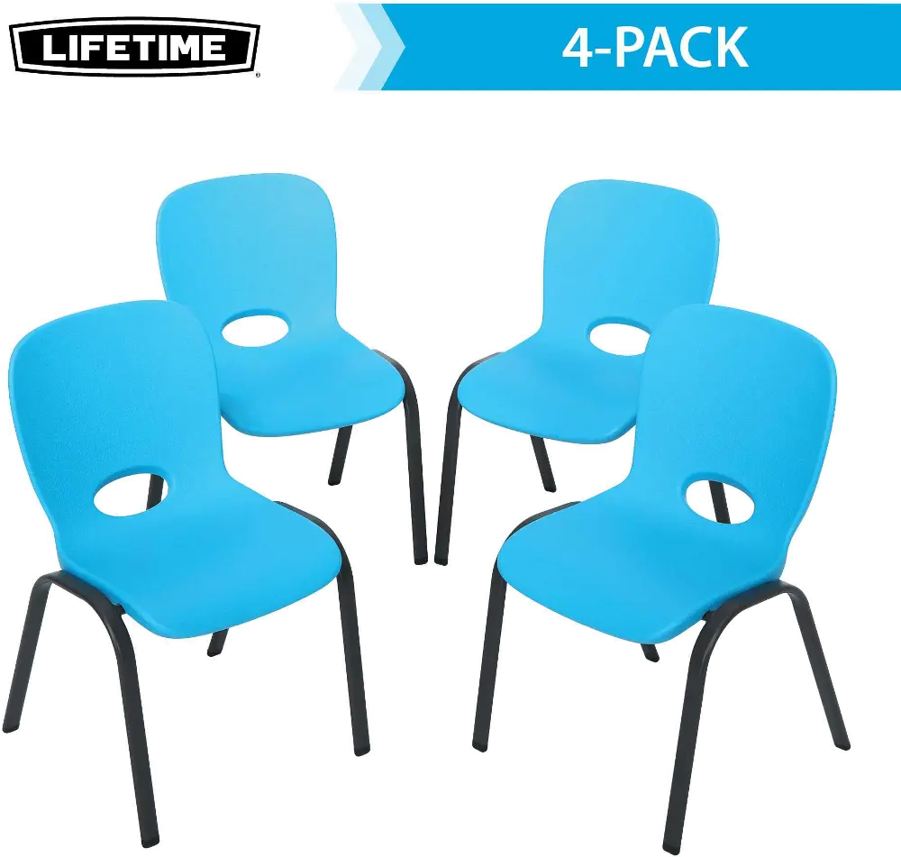80472 Lifetime Kids Blue Chairs - 4 Pack-1
