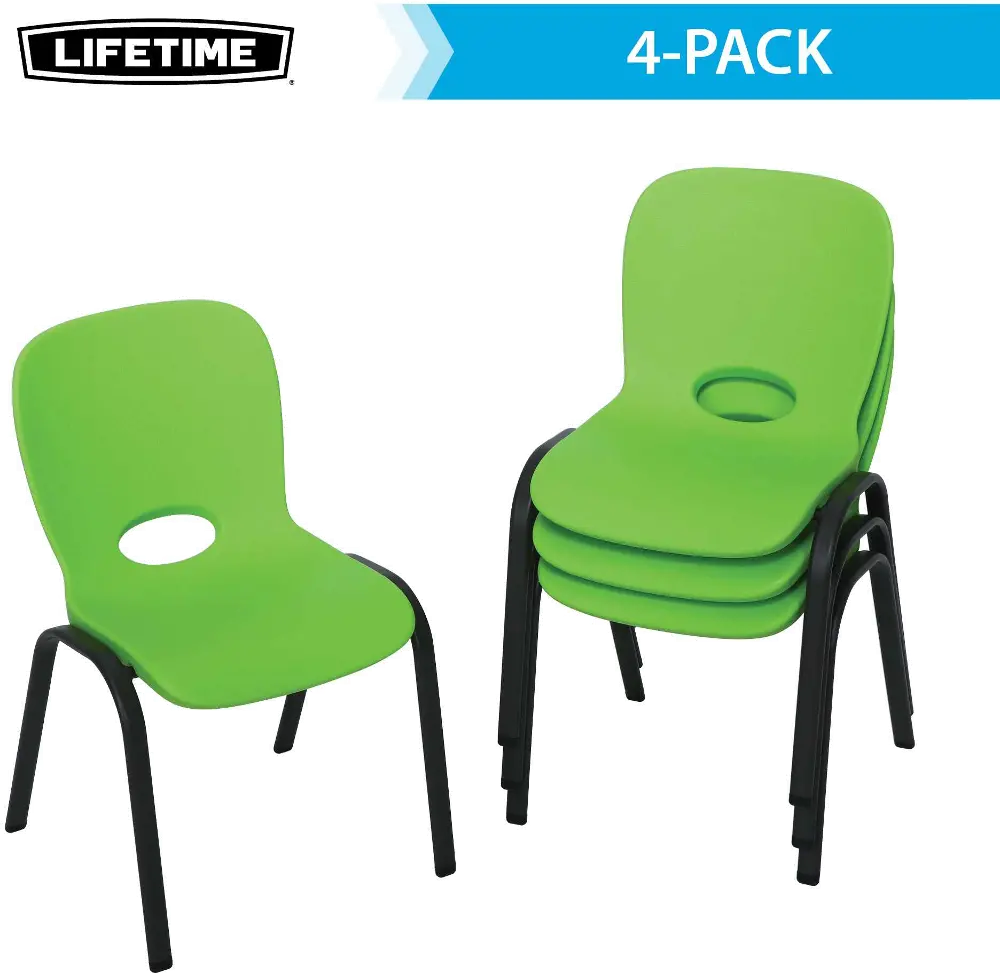 80473 Lifetime Kids Green Chairs - 4 Pack-1