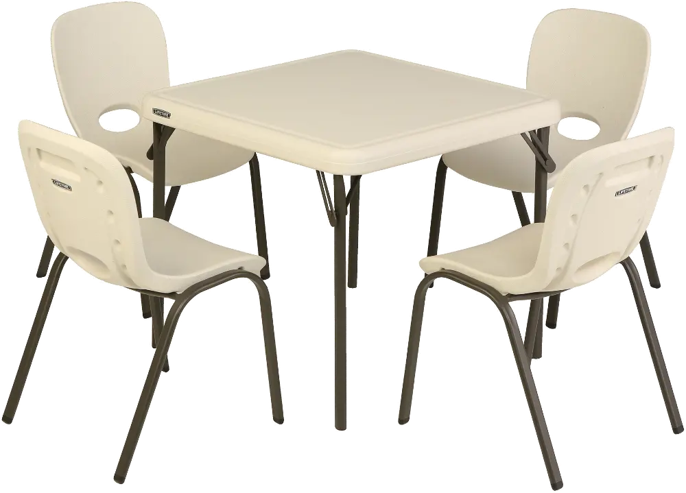 80437 Lifetime Kids Almond 5 Piece Table & Chairs Set-1