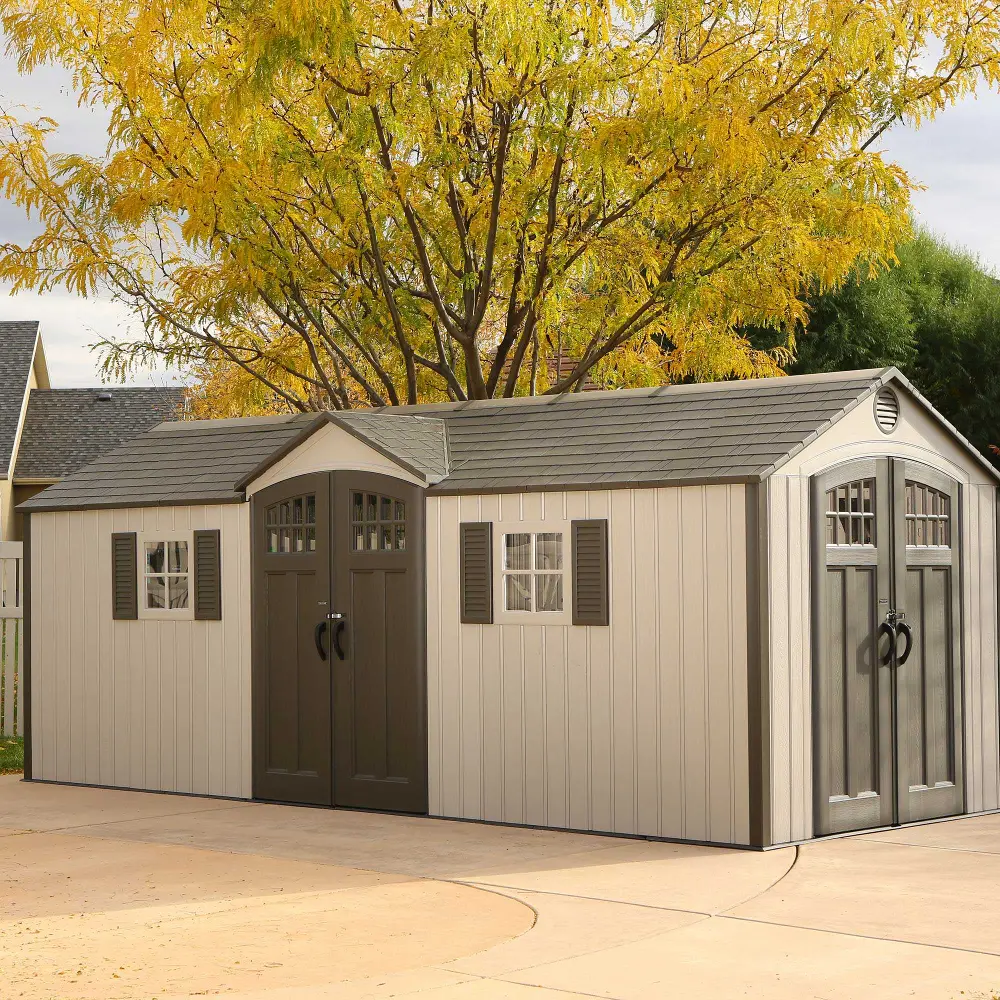 60127 Lifetime 20 ft. x 8 ft. Outdoor Dual Entry Shed-1