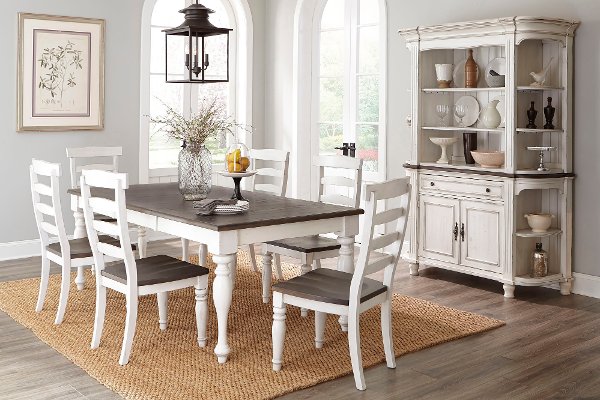 Standard Dining Sets Room Rc Willey Clearance Two Tone French Country 5 Piece Dining Set Bourbon County
