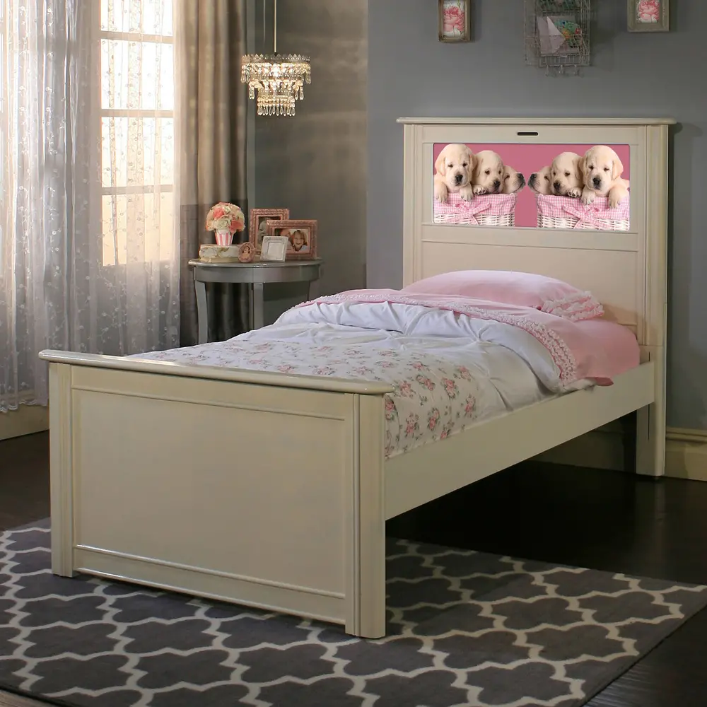 20324 Riviera White LightHeaded Twin Bed-1