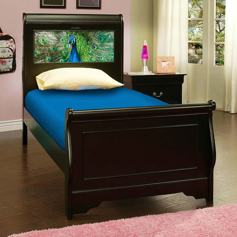 20403 Edgewood Black LightHeaded Twin Sleigh Bed with Trundle-1