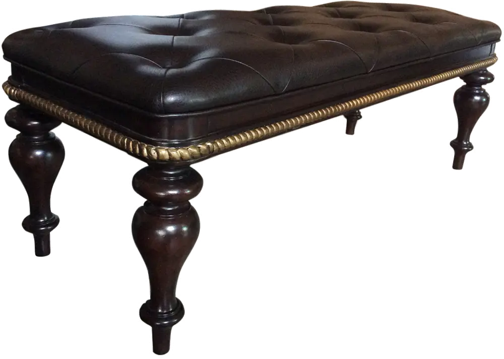 Black Cherry Traditional Upholstered Bench - Palisades-1