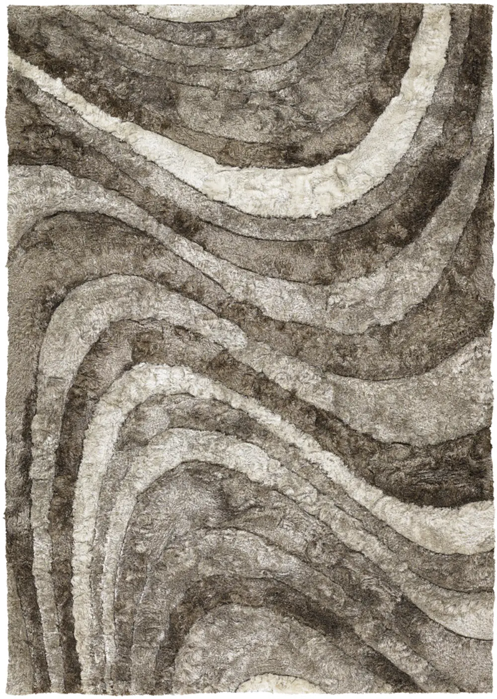 5 x 8 Medium Contemporary Taupe and Ivory Area Rug - Flemish-1