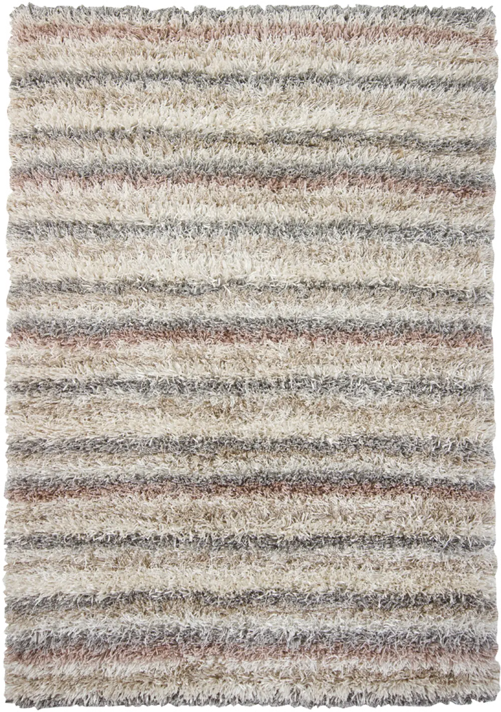 8 x 11 Large Contemporary Ivory, Gray and Beige Area Rug - Kubu-1
