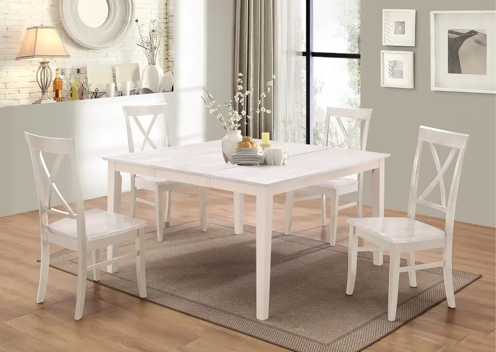 Linen White 5 Piece Dining Set - Cape Hope Collection-1