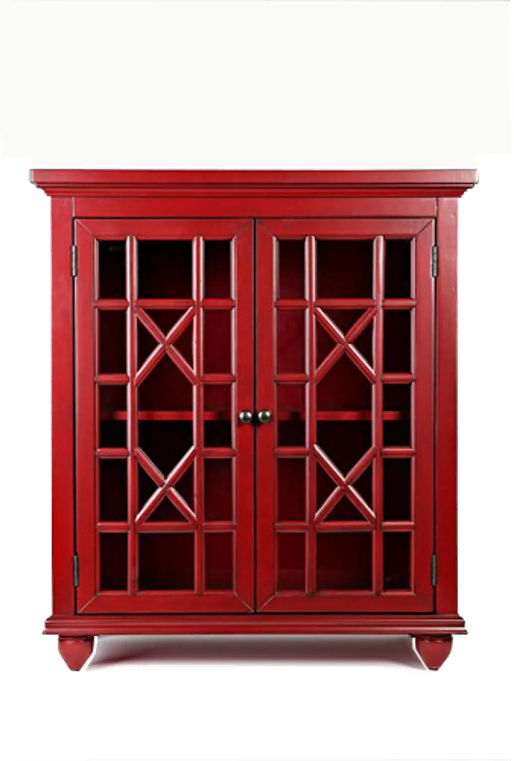 Red 2 Glass Door Accent Chest - Brighton Park-1