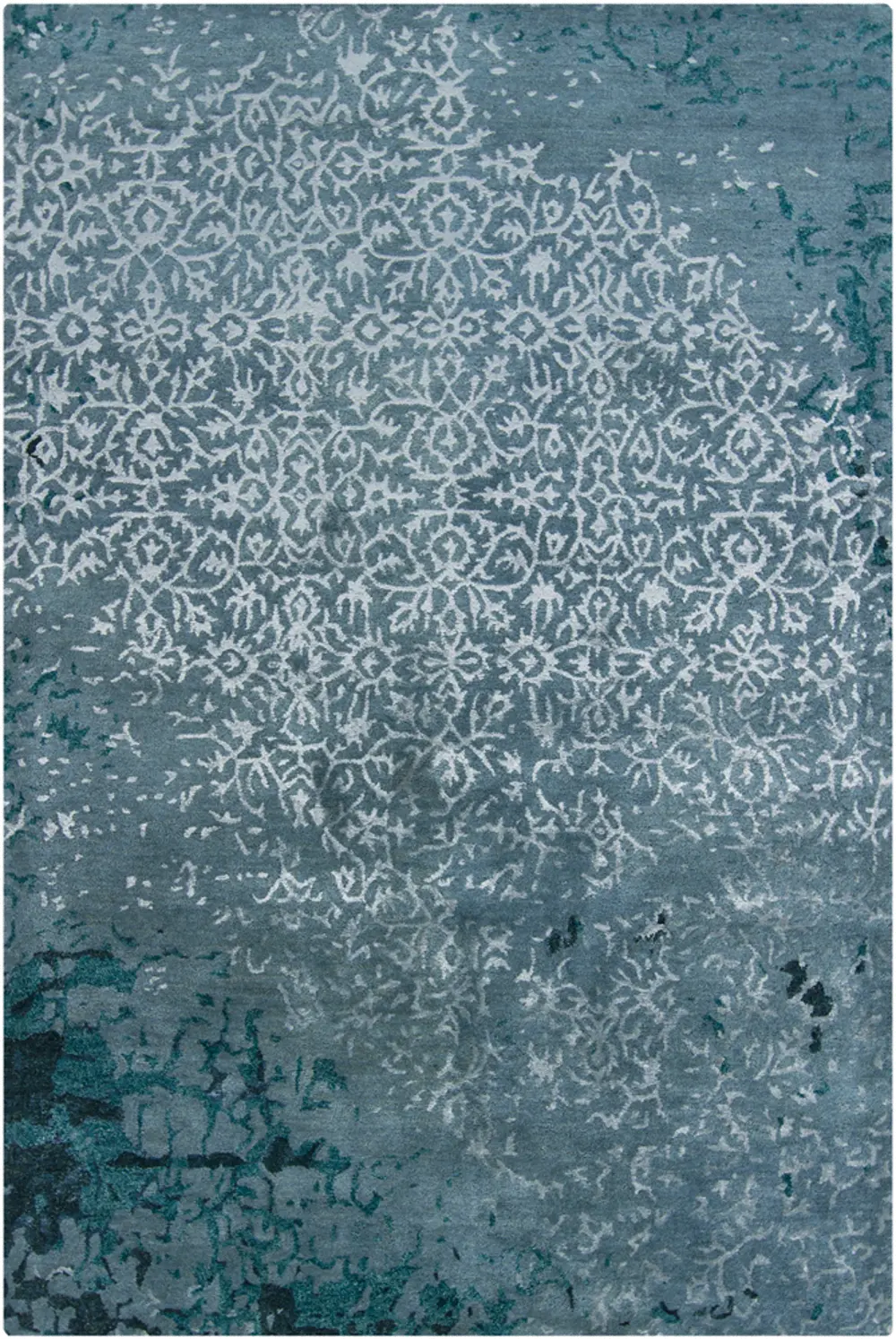 8 x 11 Large Contemporary Teal Blue Rug - Rupec-1