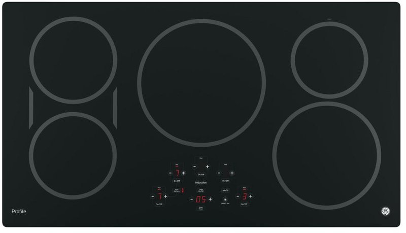 Ge Profile Series 36 Inch Induction Cooktop With 5 Burners Black Php9036djbb Ge Profile Series 36 Inch Induction Cooktop With 5 Burners Black