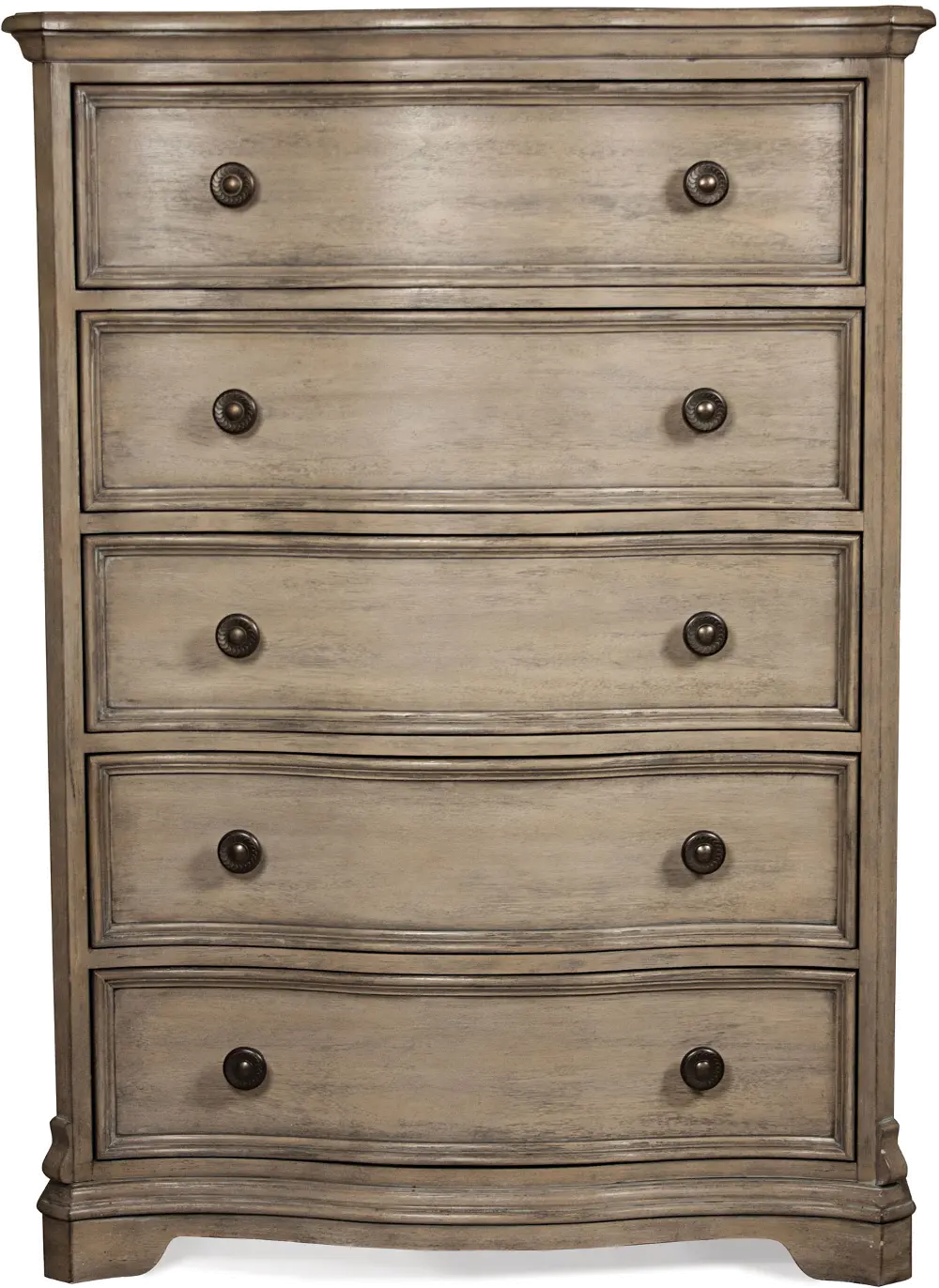 Light Wood Classic Traditional 5-Drawer Chest of Drawers - Corinne-1
