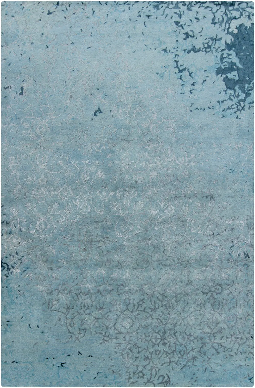 5 x 8 Medium Contemporary Gray and Blue Rug - Rupec-1