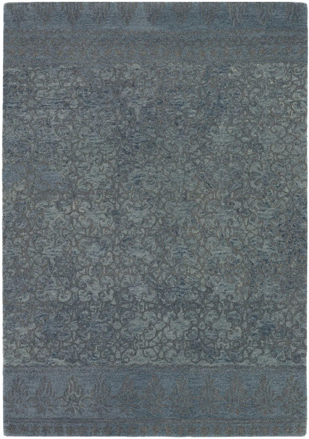 8 x 11 Large Blue-Gray Contemporary Area Rug - Berlow-1