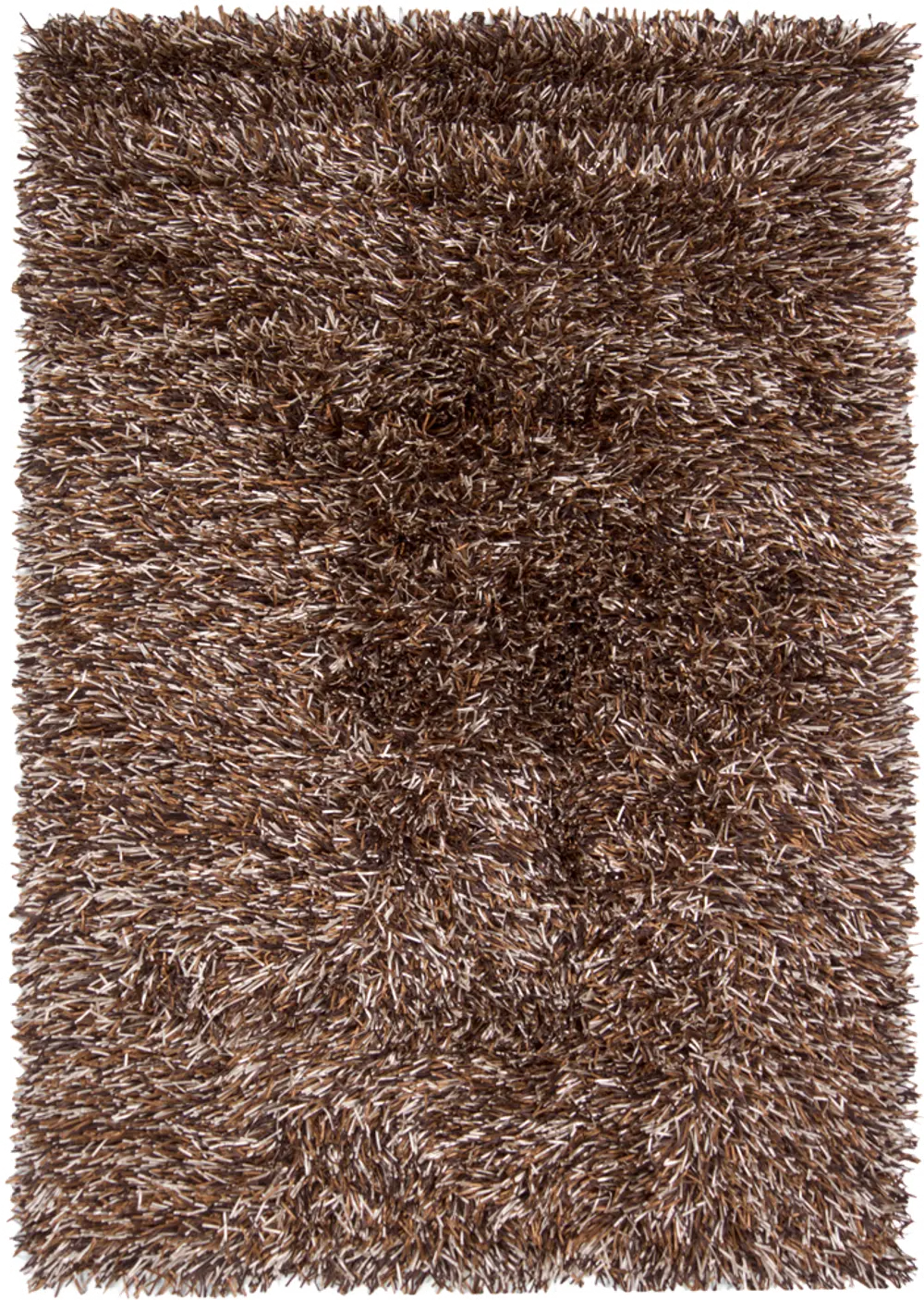 8 x 11 Large Contemporary Brown and Beige Shag Rug - Iris-1