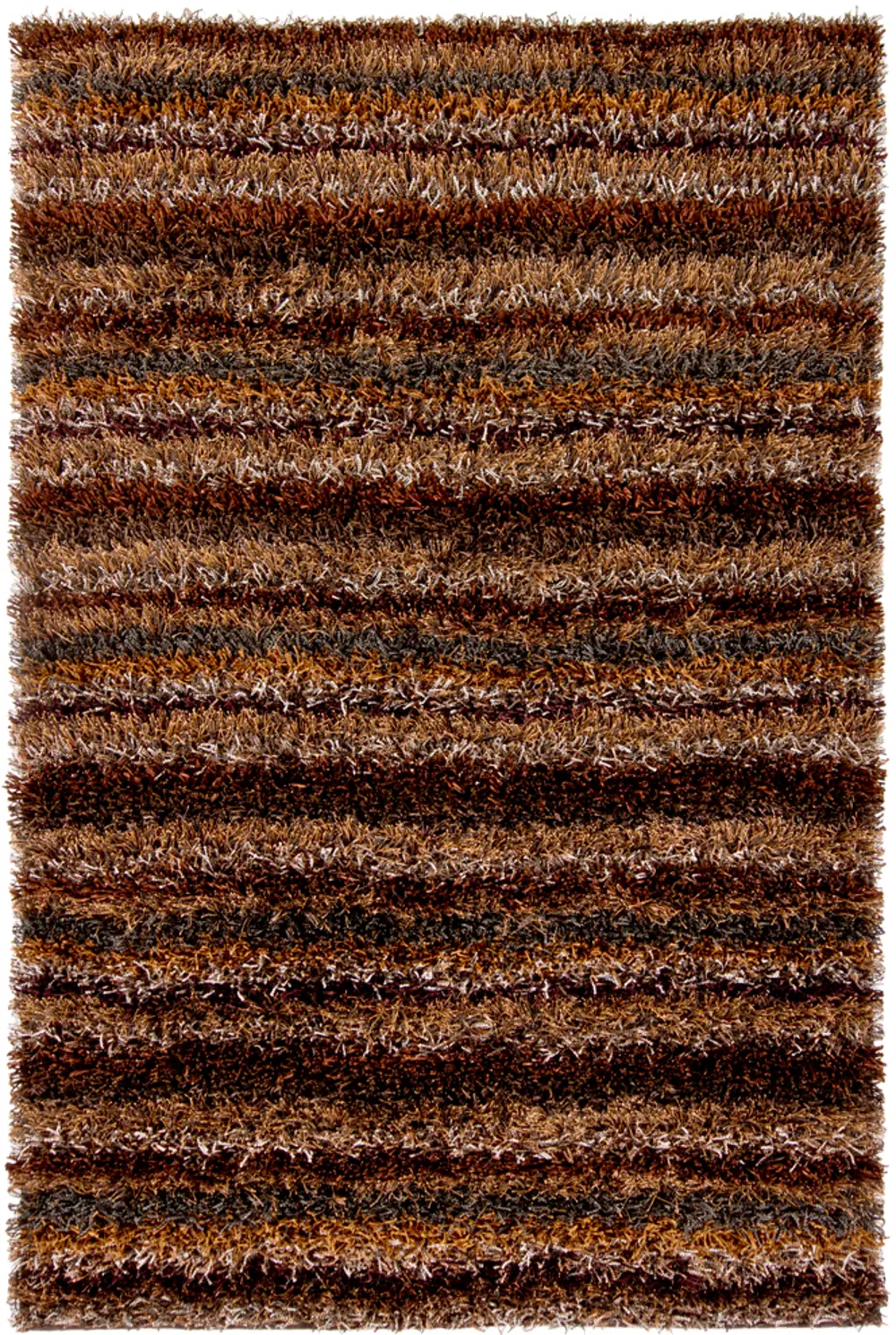 5 x 8 Medium Contemporary Brown, Gray and Tan Area Rug - Kubu -1