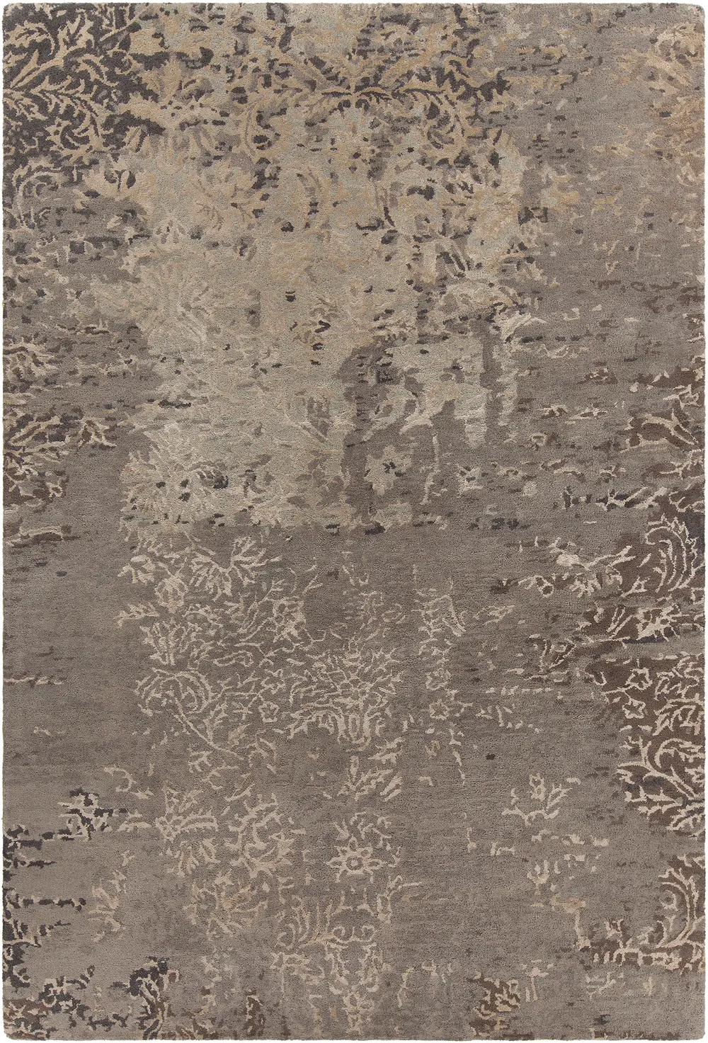 8 x 11 Large Contemporary Gray and Beige Area Rug - Rupec-1