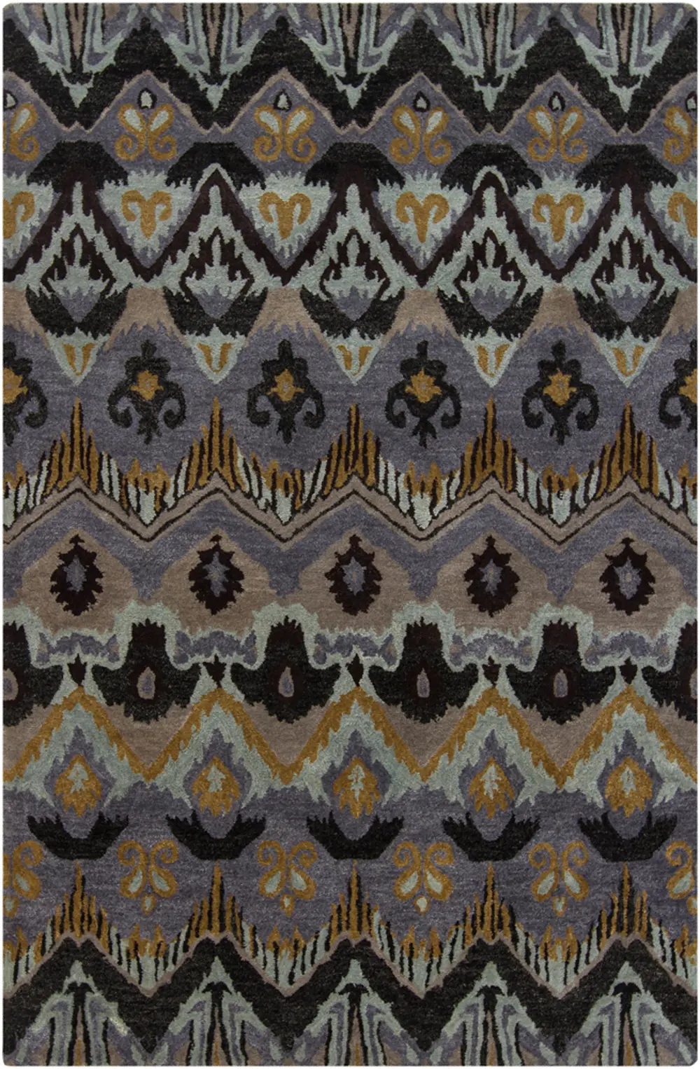 8 x 11 Large Contemporary Gray, Taupe and Gold Area Rug - Rupec-1
